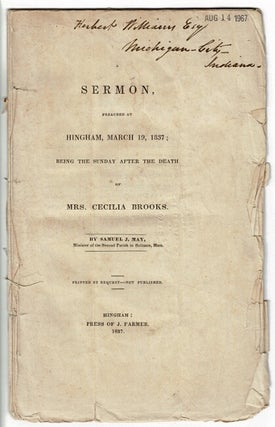 Item #53802 A sermon, preached at Hingham, March 19, 1837; being the Sunday after the death of...