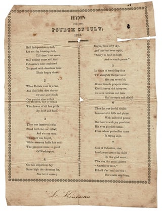 Item #53983 Hymn for the Fourth of July 1823