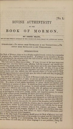 A series of pamphlets ... with portrait. To which is appended a discussion held in Bolton, between Elder William Gibson, president of the Saints in the Manchester Conference, and the Rev. Mr. Woodman. Also a discussion held in France, between Elder John Taylor ... and three reverend gentlemen of different orders...