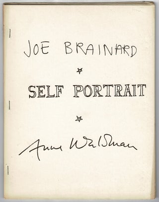 Item #54298 Self portrait. Joe Brainard, Anne Waldman