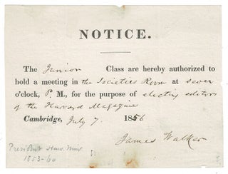Item #54648 Notice. The junior class are hereby authorized to hold a meeting. James Walker