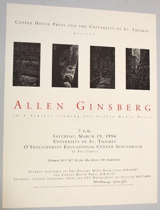 Item #54719 Coffee House Press and the University of Saint Thomas present Allen Ginsberg. Allen...