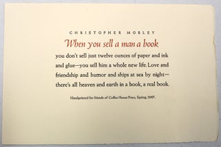 Item #54803 When you sell a man a book. Christopher Morley