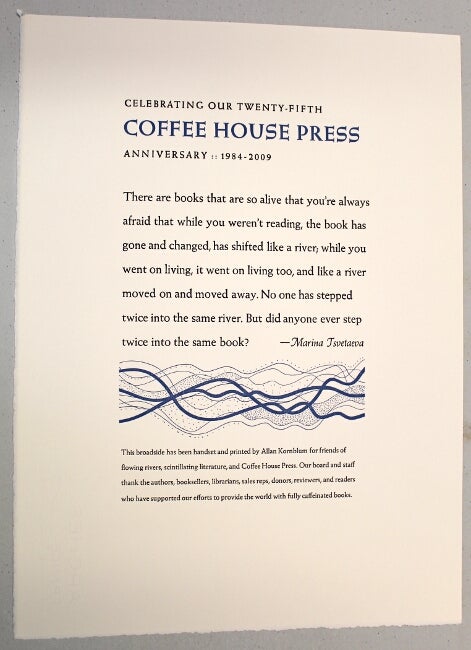 Item #54832 Celebrating our twenty-fifth Coffee House Press Anniversary. Marina Tsvetaeva.
