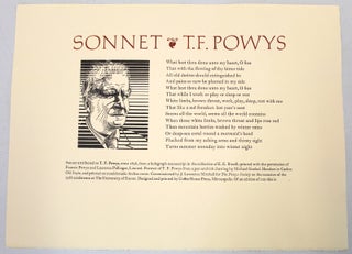 Item #54855 Sonnet. T. F. Powys