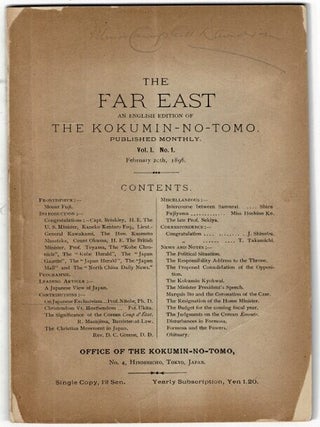 Item #54879 The Far East. Vol. 1 no. 1