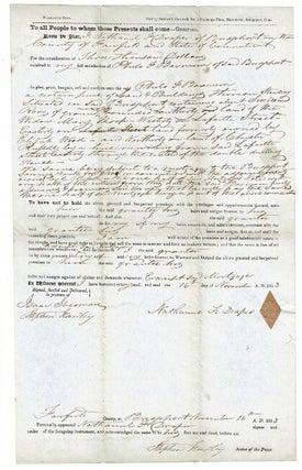 Item #54950 Deed of Sale of Land: Nathaniel F. Draper to Philo T. Barnum