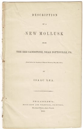 Item #54954 Description of a new mollusk from the red sandstone, near Pottsville, Pa. Isaac Lea