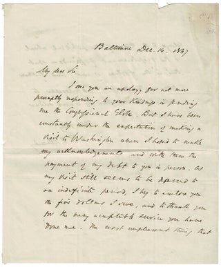Item #54984 One and one-half page autograph letter signed to B[enjamin] B[rown] French. John...