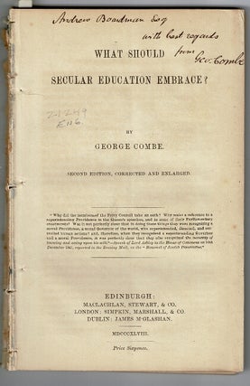 Item #54995 What should secular education embrace? Second edition, corrected and enlarged....