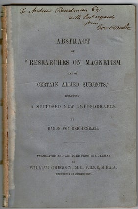 Item #54996 Abstract of "Researches on Magnetism and on Certain Allied Subjects," including a...
