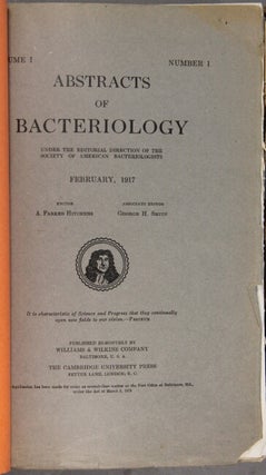 Abstracts of bacteriology 1917-1925