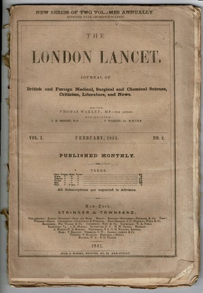 Item #55090 The London lancet. Journal of British and foreign medical, surgical, and chemical...