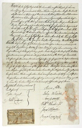 Item #55214 Manuscript lottery authorization for a bridge and a market-place in Providence. Amos...