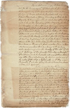 Item #55215 Papers relative to the seizure of the British sloop Providence in Bristol Harbor,...