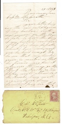 Item #55233 Three-page autograph letter from Priscilla B. Sturges to Capt. McGrath, concerning...