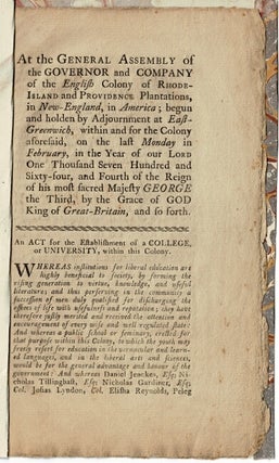 Item #55245 At a General Assembly of the governor and company of the English colony of...