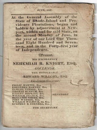Item #55248 At the General Assembly of the State of Rhode-Island and Providence Plantations,...