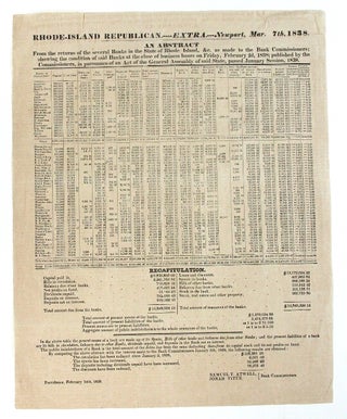 Item #55298 Rhode-Island Republican - Extra - Newport, Mar. 7, 1838. An abstract from the returns...