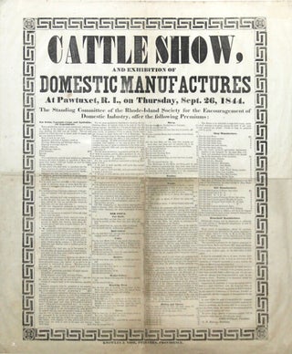 Item #55318 Cattle show, and exhibition of domestic manufactures at Pawtuxet, R.I., on Thursday,...