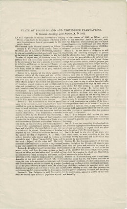 Item #55323 State of Rhode Island and Providence Plantations. In General Assembly, June session,...