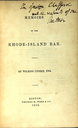 Memoirs of the Rhode-Island Bar