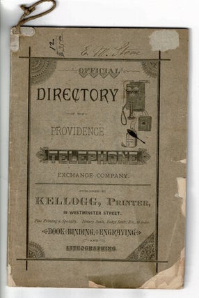 Item #55373 Official directory of the Providence Telephone Exchange Company. Providence Telephone...