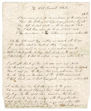 Item #55477 The Old Granite State. Hand-written lyrics in an unknown hand. Jesse Hutchinson, Jr