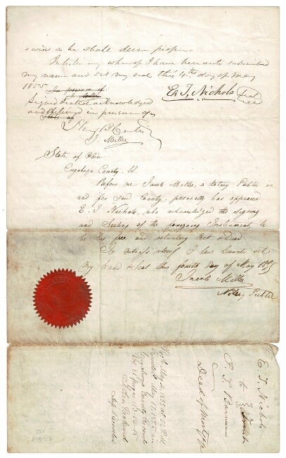Item #55575 Deed of Mortgage from Edward T. Nichols. Phineas T. Barnum.