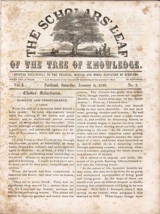 The Scholar's Leaf of the Tree of Knowledge. Volume I, no. 1 to Volume I, no. 26