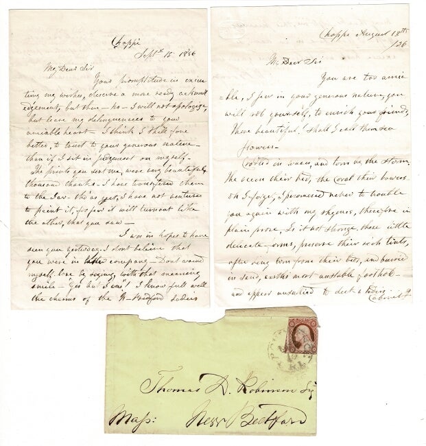 Item #55721 Correspondence of attorney Thomas Drew Robinson, primarily to the Brown Family, 1855-1861, with some letters in response. Thomas Drew Robinson.