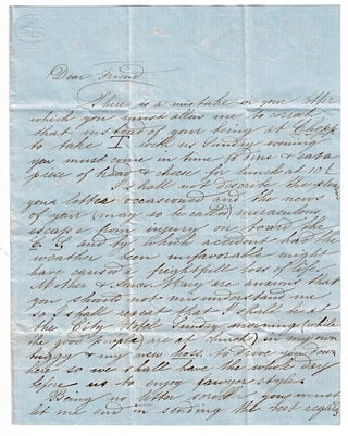 Correspondence of attorney Thomas Drew Robinson, primarily to the Brown Family, 1855-1861, with some letters in response.