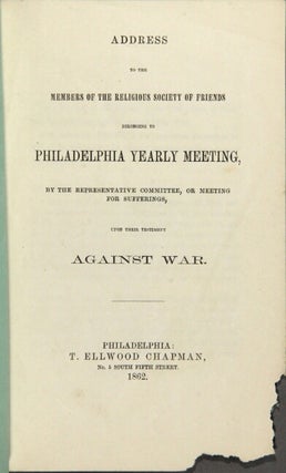 Item #55750 Address to the members of the Religious Society of Friends belonging to Philadelphia...