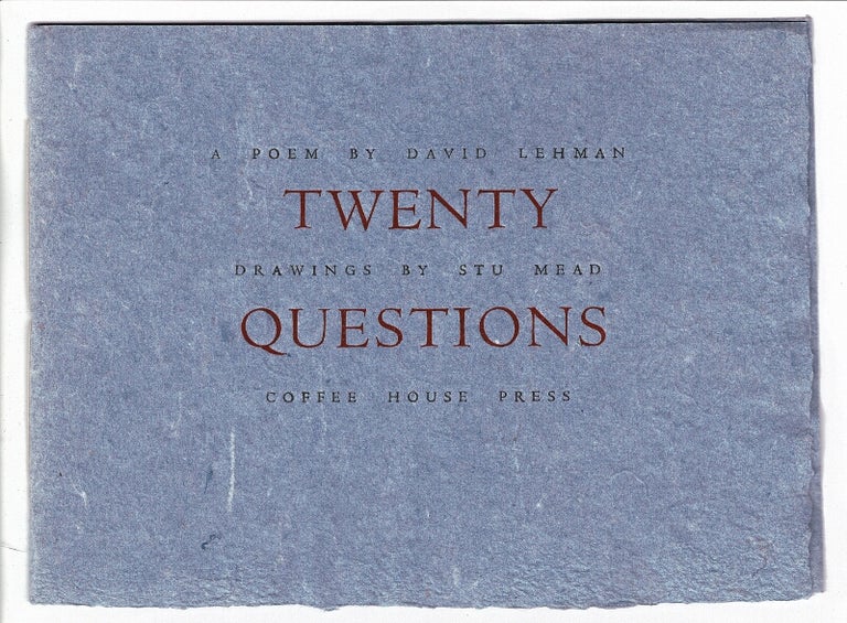 Item #55899 Twenty questions. David Lehman.