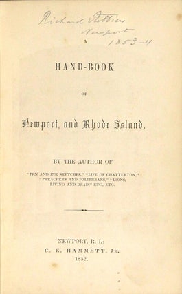 A hand-book of Newport, and Rhode Island by the author of "Pen and Ink Sketches" ...