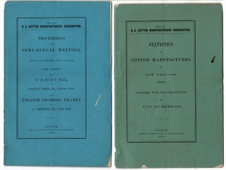 Item #56049 New England Cotton Manufacturers' Association.; statistics of cotton manufactures in...