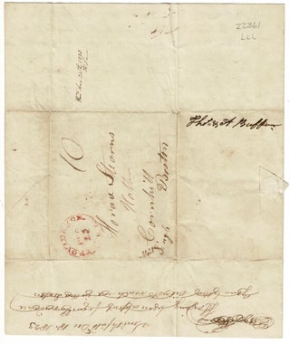 Three-page autograph letter signed to Horace Stearns, hatter, Cornhill, Boston