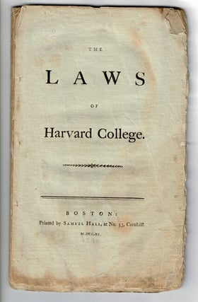 Item #56156 The laws of Harvard College