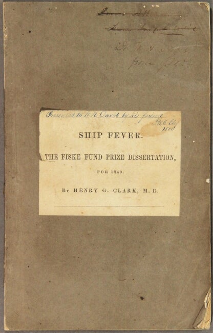 Item #56231 Ship fever, so called; its history, nature, and best treatment. Henry Grafton Clark.