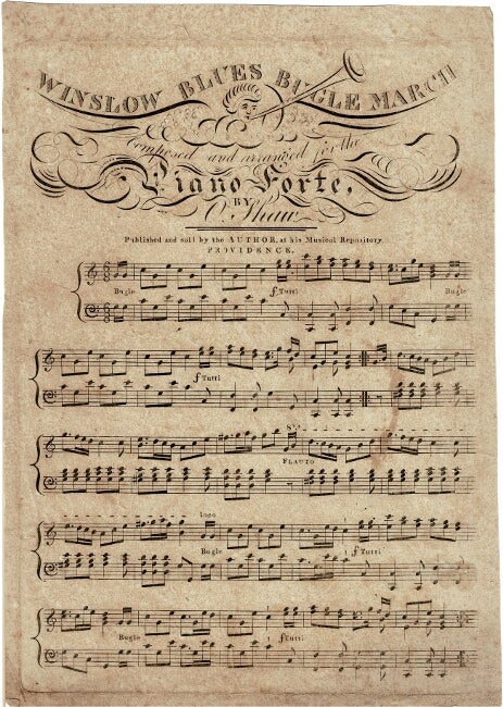 Item #56260 Winslow Blues Bugle March. Composed and arranged for the piano forte. Oliver Shaw.