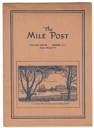 Item #56289 The Mile Post. Two Mile Corner, Newport, R.I. Routes 138 and 114