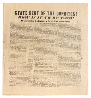 Item #56350 State debt of the Dorrites! How is it to be paid? If Carpenter is elected, a land tax...