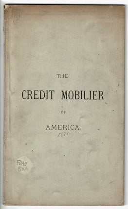The Credit Mobilier of America. A paper read before the Rhode Island Historical Society, Tuesday. Rowland Hazard.