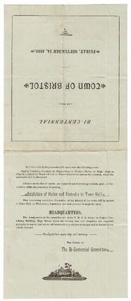 Item #56386 Bi-centennial of the town of Bristol. Friday, September 24, 1880