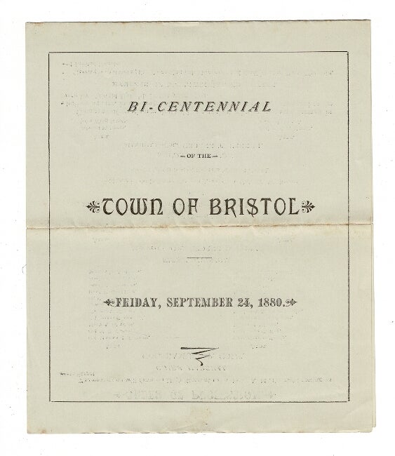 Item #56390 Bi-centennial of the town of Bristol. Friday, September 24, 1880