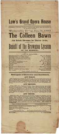 Item #56458 Low's Grand Opera House, Providence, R.I. Programme of the first dramatic...