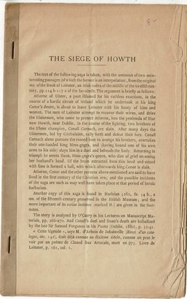 Item #56529 The siege of Howth. Whitley Stokes