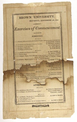 Item #56607 Exercises of commencement. Brown University