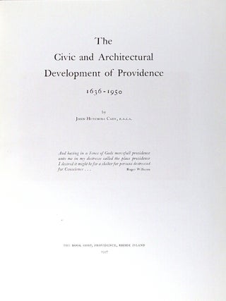 The civic and architectural development of Providence 1636 - 1950