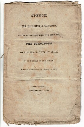 Item #56682 Speech of Mr. Burges, of Rhode Island, on the amendatory bills for relief of the...